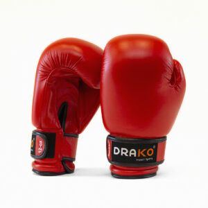 Drako Leather Boxing Gloves - Red, 10oz