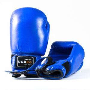 Drako Leather Boxing Gloves - Blue, 12oz