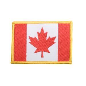 Canadian Flag Gold Trim Patch