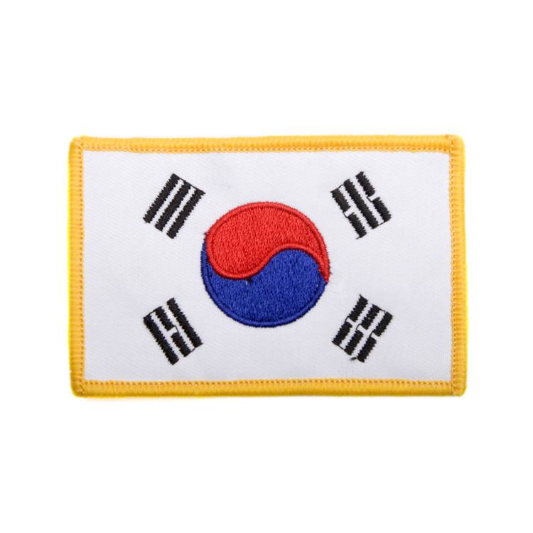 ACC8004MUI - Patch Korean Flag Gold Trim 750x750 Korean Flag Gold Trim Patch