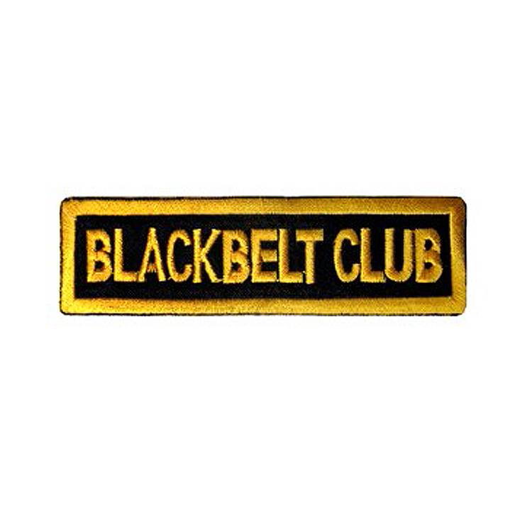 Black Belt Club with Gold Trim Patch Black Belt Club with Gold Trim Patch