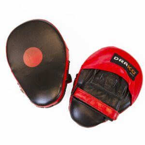 Drako Curved Leather Focus Mitts - Red, One Size
