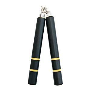 Nunchaku Chain with Groove Rings - Yellow, One Size