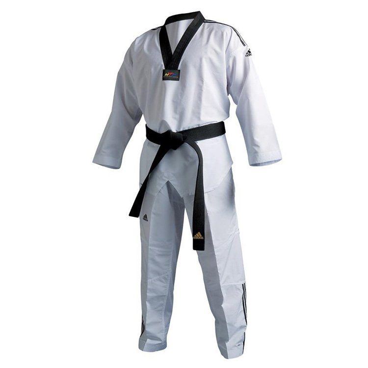 ADITCB3 Adi-Club WTF 3 Stripe Uniform with Black V-Neck - Image 1