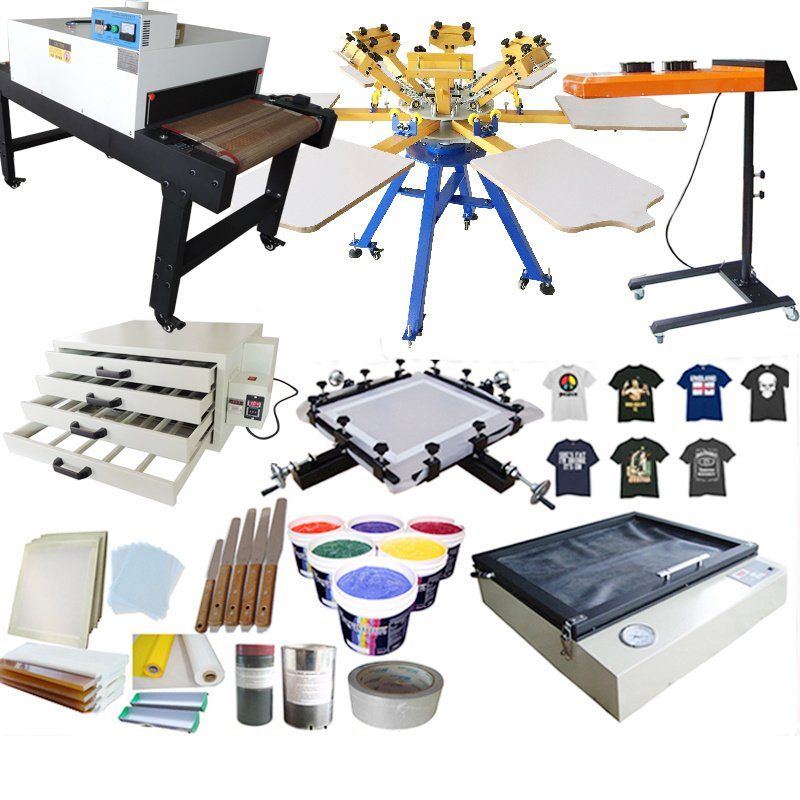 Manual-Rotary-6-Color-6-Station-DIY-T-Shirt-Silk-Screen-Printing-Equipment-Full-Sets
